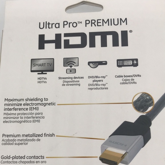 General Electric Premium HDMI High Speed Cable W/Ethernet-4K / 10 feet Long - Picture 6 of 9